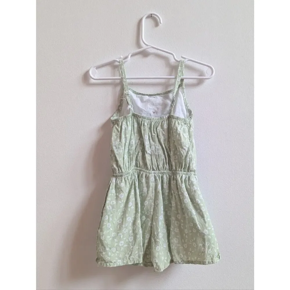SweetHoney Romper Girls 2-3T Green Floral Shorts